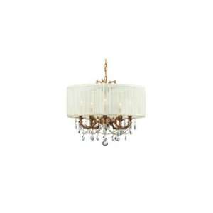 Crystorama 5535 AG SHG CLM Brentwood 5 Light Single Tier Chandelier in 