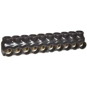 Cable Connector, Insulated, Dual Entry, Black, 10 Ports, 350   6 Wire 