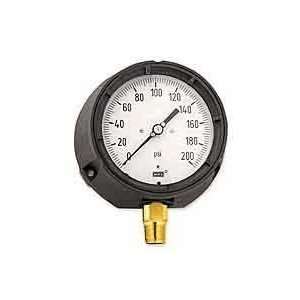   4LNPT 4.5 Dial Dry Process Gauge, Brass Wetted Parts, 1/4NPT Lower