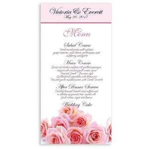  70 Wedding Menu Cards   Pink Rose Party