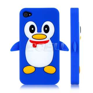   Designer Range – Penguin Silicone Skin Case for iPhone 4 4S   Blue