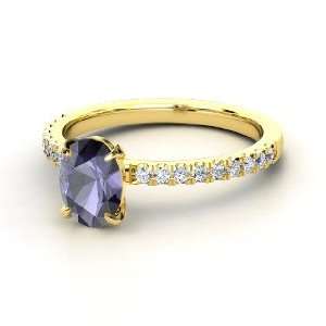  Colette Ring, Oval Iolite 14K Yellow Gold Ring with 