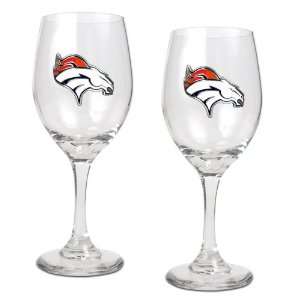  Denver Broncos 2 Piece NFL Wine Glass Set Sports 