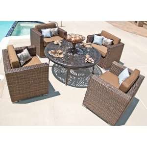 The Taryn Collection All Weather Wicker 5 Piece Patio Furniture Deep 