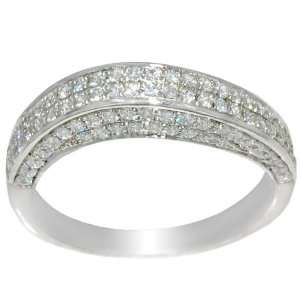  Size 7 925 Silver CZ Wave Micro Pave Ring Jewelry