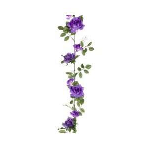  Club Pack of 12 Artificial Purple Spring Rose Silk Flower 