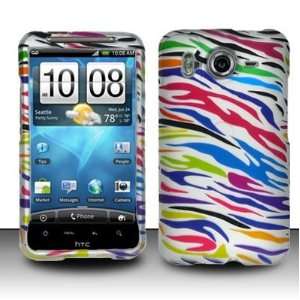  HTC Inspire 4G (AT&T) Rubberized Design Cover Colorful Zebra Hard Case