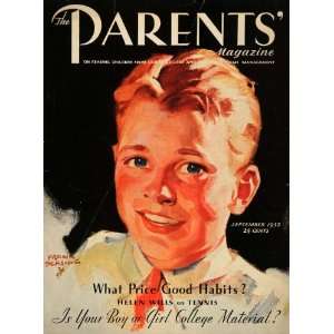  1932 Cover Parents Magazine Frank Bensing Boy Portrait 