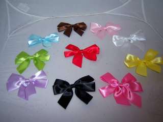PICK 2 BABY or GIRLS SATIN hair bows 10 COLOR CHOICES  
