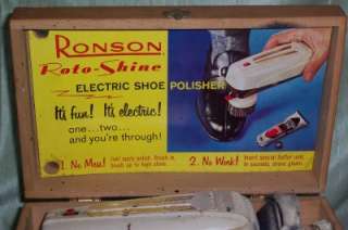  ROTO SHINE Electric Shoe Polisher Complete Kit W/ Wood Shoe Shine Box