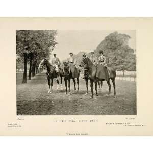  1898 Print Equestrians Sidesaddle Hyde Park London 