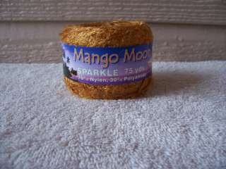 Beautiful Yarn from Mango Moon   Gold Sparkle  75 yds Nylon 