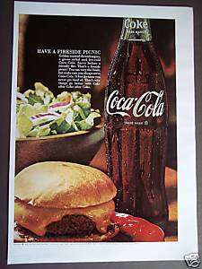 1967 Fireside Picnic Coca Cola bottle vintage Coke ad  