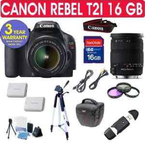  Canon Rebel T2i + Sigma 18 200mm OS Lens + 16 GB Memory 