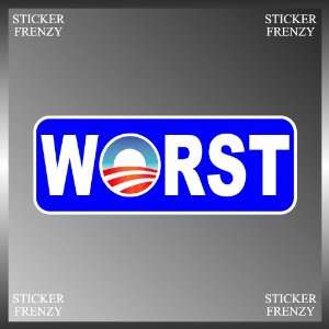 Anti Obama End of an Error Worst Funny Vinyl Euro Decal Bumper Sticker 