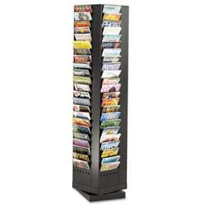  New   Steel Rotary Magazine Rack, 92 Compartments, 14w x 