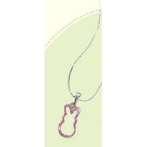  Peeps Necklace  Pink Bunny Charm 