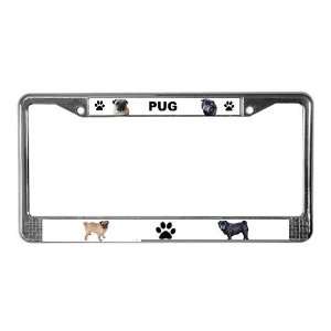  Pug Pets License Plate Frame by  