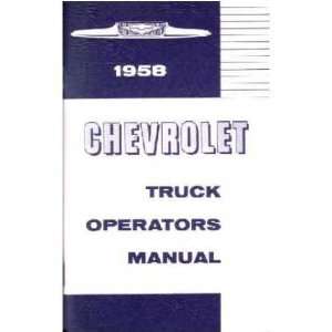    1958 CHEVROLET TRUCK Full Line Owners Manual User Guide Automotive