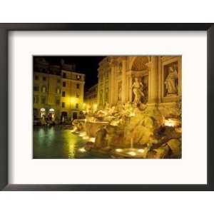  Trevi Fountain at Night, Rome, Italy Collections Framed 