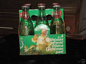 COCA COLA CLASSIC BOTTLES, 6PK, IN CHRISTMAS CARRY CASE  