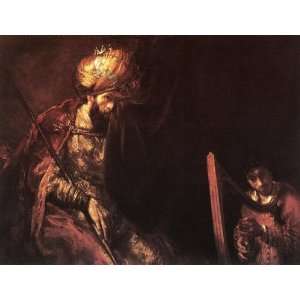    8 x 6 Mounted Print Rembrandt Saul and David
