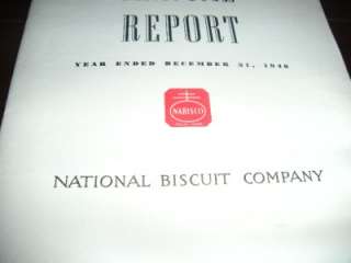 VINTAGE DEC 1946 NABISCO NATIONAL BISCUIT ANNUAL REPORT  