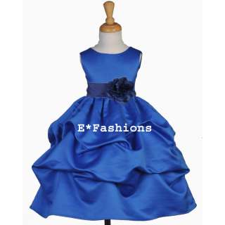 Color Royal Blue / with Removable Navy Blue Tiebow sash with 