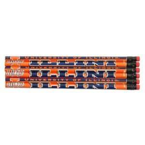  Illinois Fighting Illini Wincraft 6pk Pencils Sports 