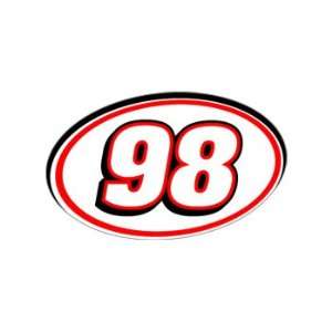    98 Number   Jersey Nascar Racing Window Bumper Sticker Automotive