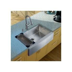 Vigo Industries Farmhouse Single Bowl Kitchen Sink W/ Faucet,Colander 