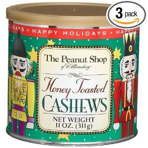 The Peanut Shop of Williamsburg Holiday Honey Toasted Cashews, 11 