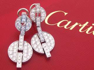 CARTIER HIMALIA ART DECO 1.92CT DIAMOND 18K WHITE GOLD EARRINGS BOX $ 