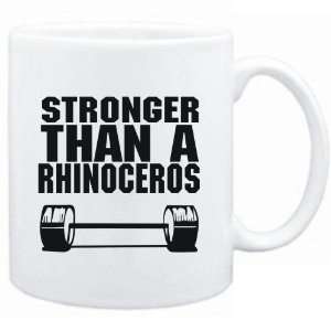  Mug White Stronger than a Rhinoceros  Animals Sports 