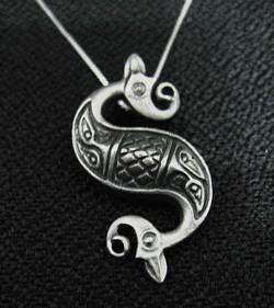 Tribal Celtic Mermaid Goddess Tail Sterling silver 925  
