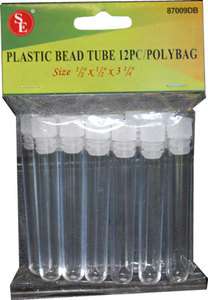 12 PLASTIC BEAD TUBE CONTAINERS  