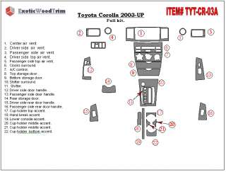 Toyota Corolla Carbon Fiber Dash Kit Trim Parts  