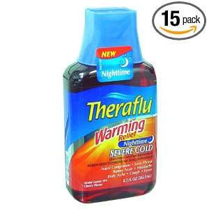 Theraflu Severe Cold & Cough Nighttime Warming Relief, Cherry, 8.3 Oz 