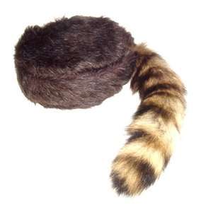 Crockett Coonskin Cap  With genuine Real Coon Tail  