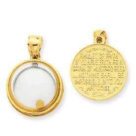 Solid 14k Gold Mustard Seed Domed If Ye Have Faith Pendant Charm