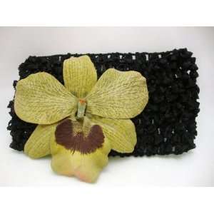  Moss Green Orchid Crochet Headband Beauty