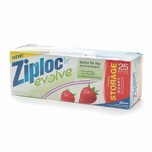  Ziploc Evolve Food Storage Bags, Quart, 25 ea Kitchen 