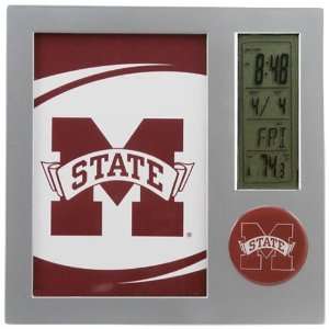   State Bulldogs Team Desk Clock & Thermometer