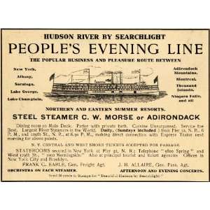  1906 Ad Peoples Evening Line Ship Steamboat Cruise 