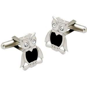  Owl Cufflinks with Crystal Eyes Jewelry