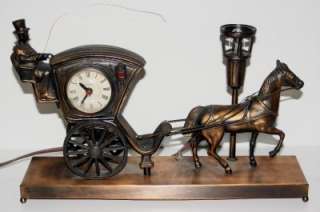   Horse & Carriage Clock   No. 701  Drivers Arm Moves and Cracks Whip