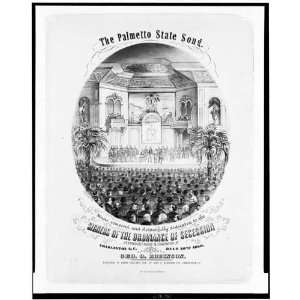  Palmetto State,Ordinance,Secession,sheet music,SC,1861 