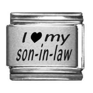  I Heart my Son In Law Laser Etched Italian Charm Jewelry