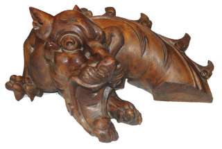 STUNNING antique wooden Gargoyle myth animal demoniac  
