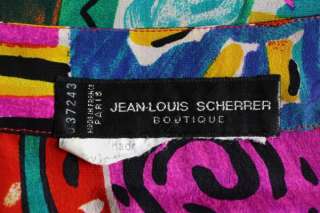 Vtg Jean Louis Scherrer France Op Art Silk Dress S  